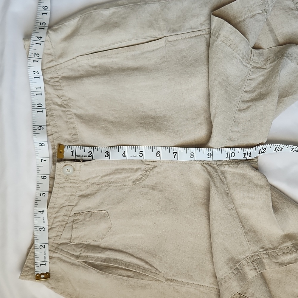 J. JILL LOVE LINEN Flat Front Chino 100% Linen Shorts - Picture 7 of 9